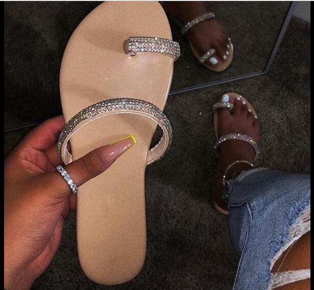 Diamond flat sandals and slippers