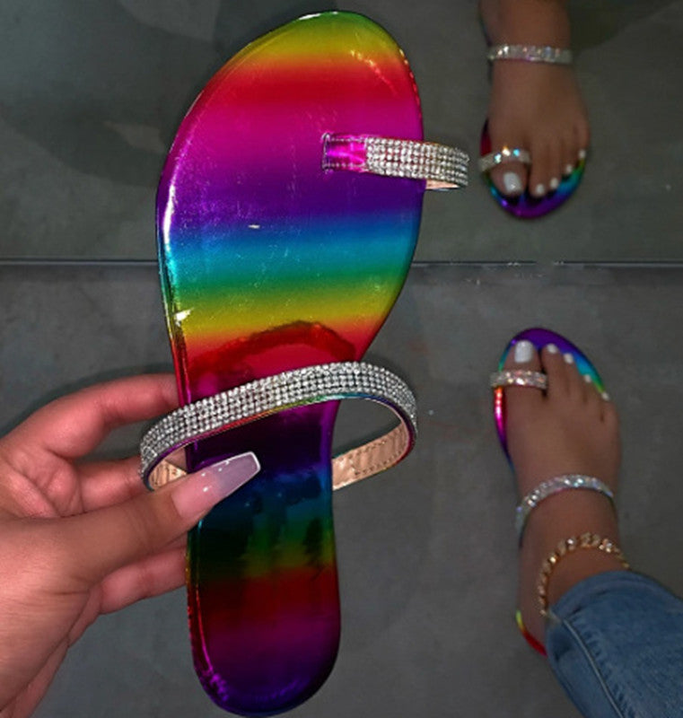 Diamond flat sandals and slippers