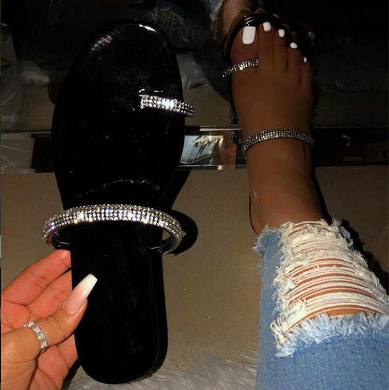 Diamond flat sandals and slippers
